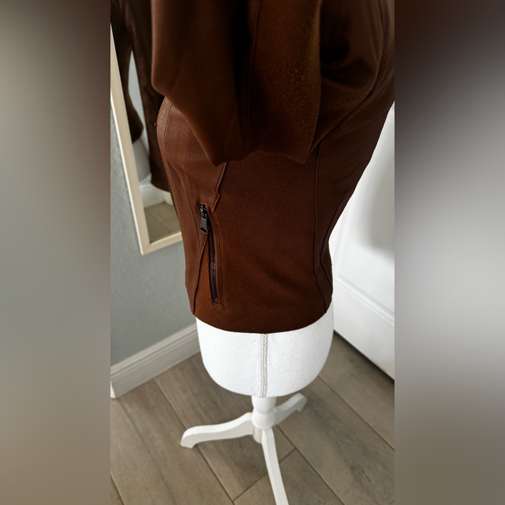 Marc New York Brown Leather Jacket Sz XS - Picture 10 of 16